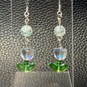 Elegant Iridescent Tulip Drop Earrings
